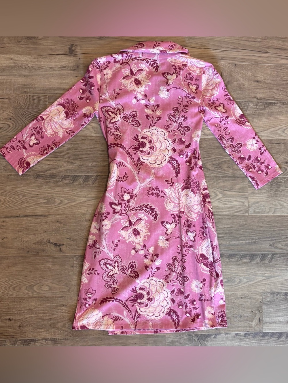Spartina 449 Cristina Harbor River Fall Foliage Pink Faux Wrap Dress Size XS - Picture 5 of 8